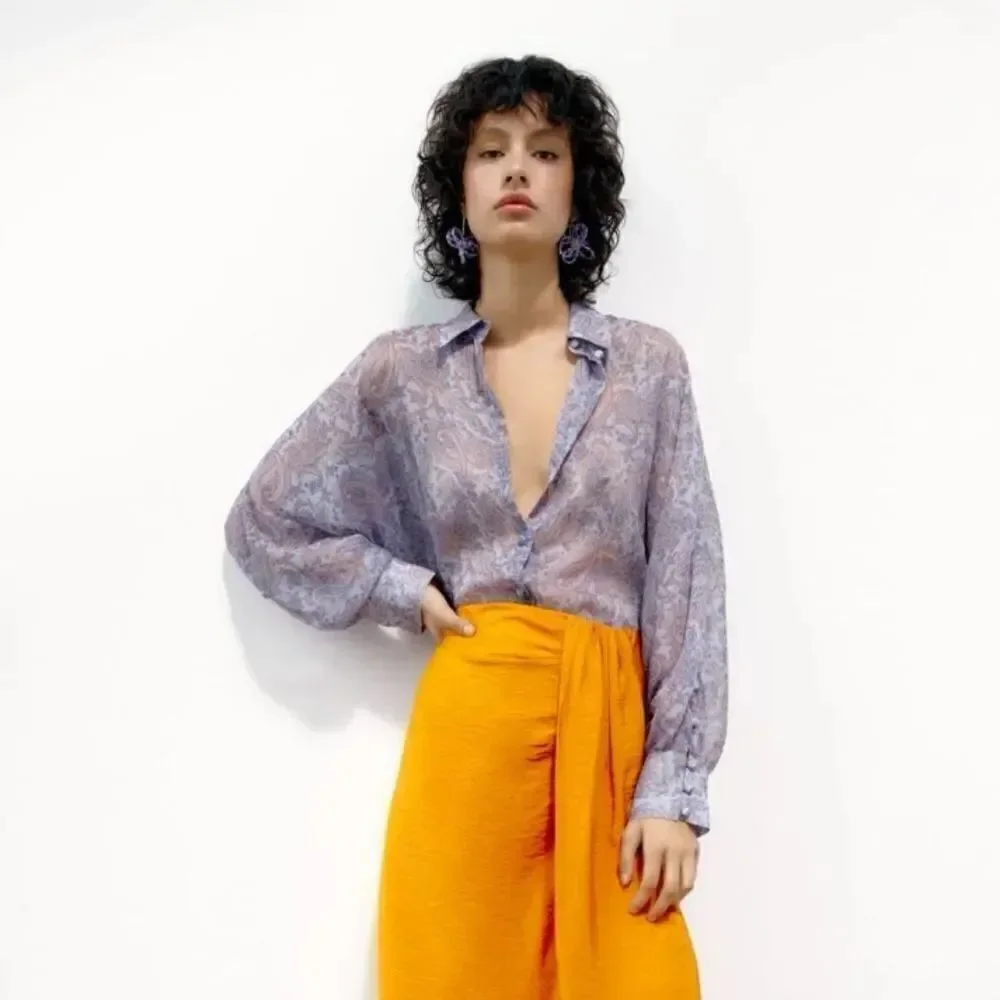 ZARA BOHO PAISLEY BLOUSE